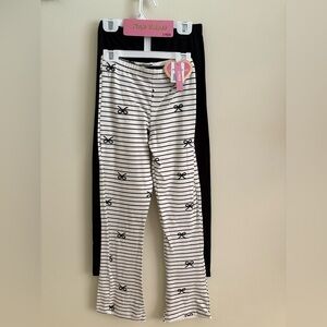 Striped Pajama Pants with Bow Pattern
